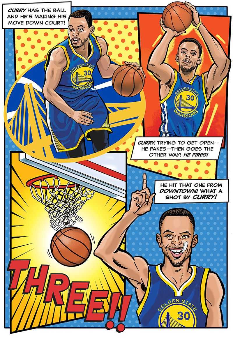 Download Cartoon Stephen Curry 30 Wallpaper