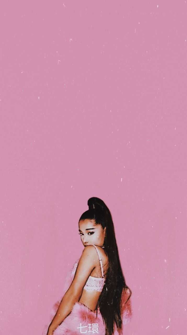 Download Stunning Ariana Grande in Pink Aesthetic Wallpaper
