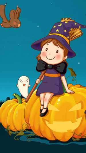 Cute Girl Halloween Wallpaper