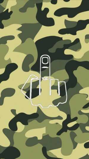 Camo Middle Finger Wallpaper