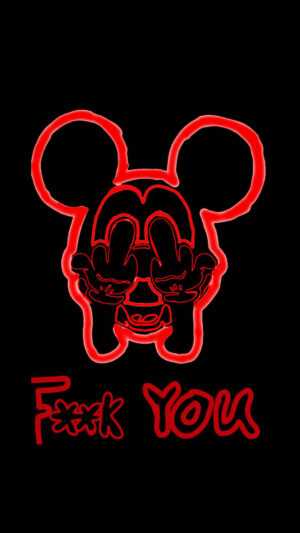 Mickey Mouse Middle Finger Wallpaper