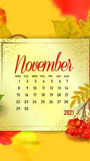 2021 November Calendar Wallpaper