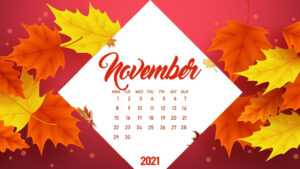 2021 November Calendar Wallpaper