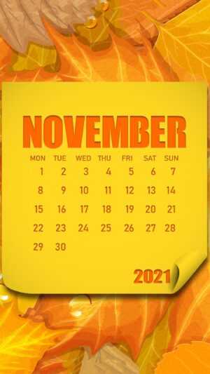 2021 November Calendar Wallpaper