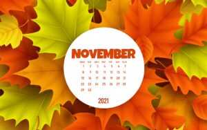 2021 November Calendar Wallpaper