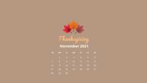 2021 November Calendar Wallpaper