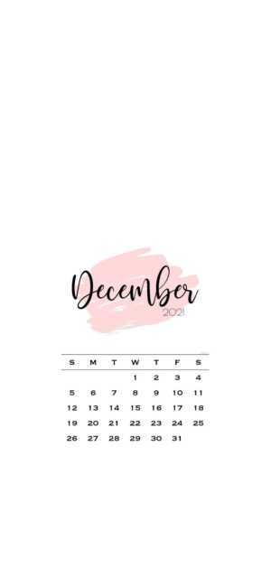 2021 December Calendar Wallpaper