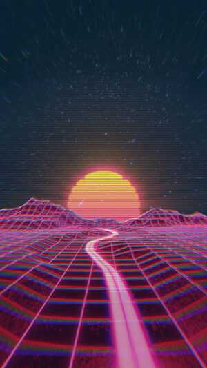 iPhone Synthwave Wallpaper