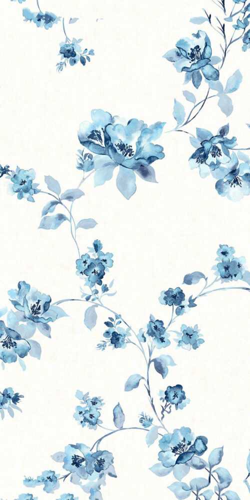 Blue Floral Wallpaper iXpap
