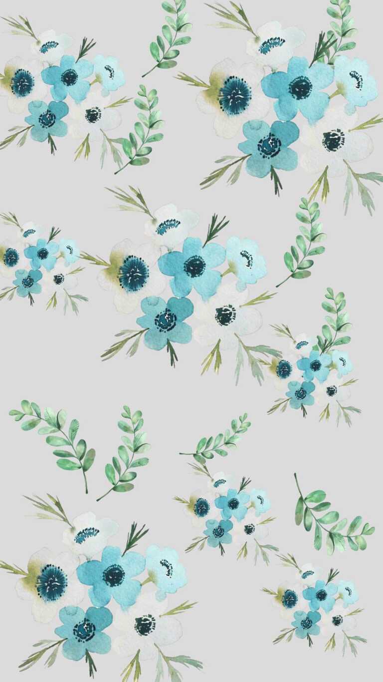 Blue Floral Wallpaper iXpap