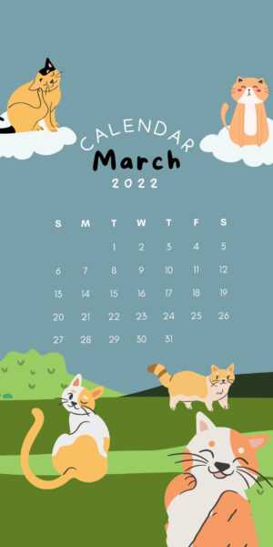 2022 March Calendar Wallpaper