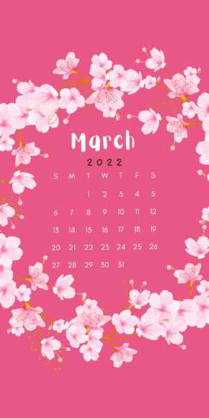 March Calendar 2022 Wallpaper