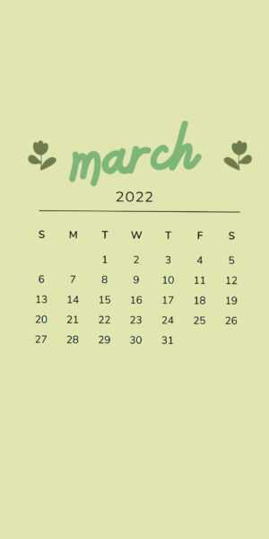 March Calendar Wallpaper 2022