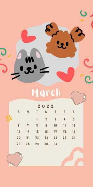 March Calendar Wallpaper 2022