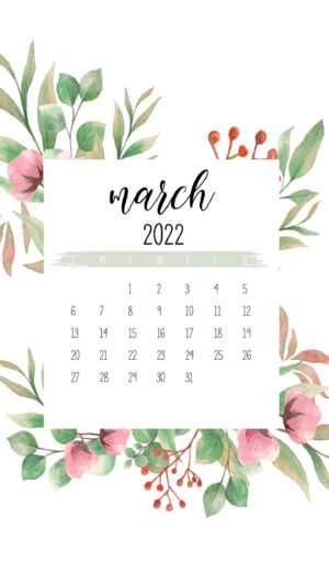 March Calendar Wallpaper 2022