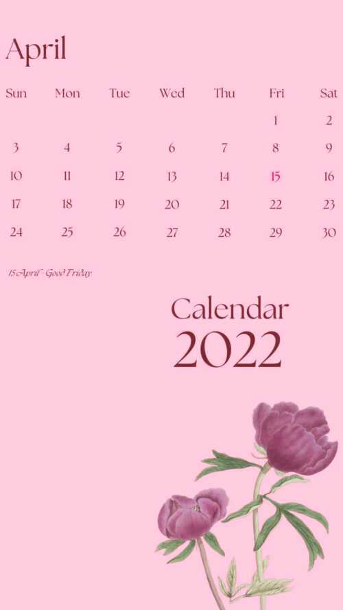 2022 April Calendar Wallpaper iXpap