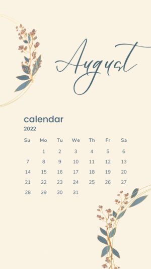 2022 August Calendar Wallpaper