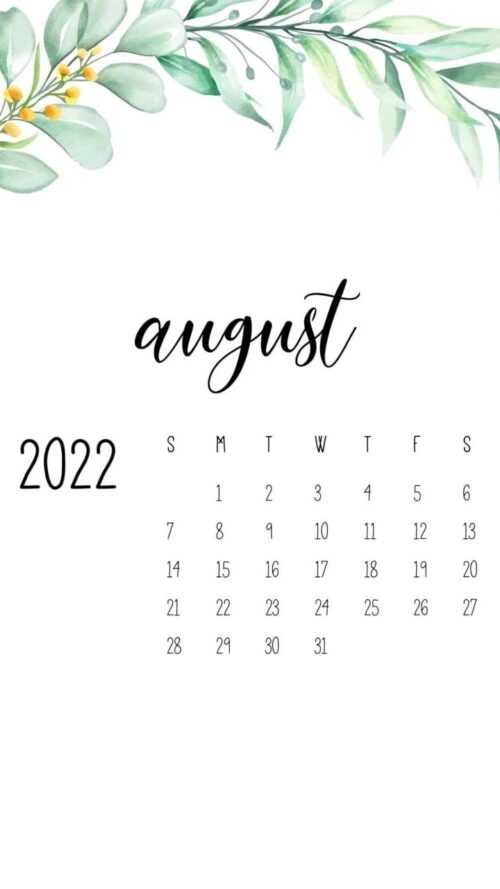 August 2022 Calendar Wallpaper iXpap