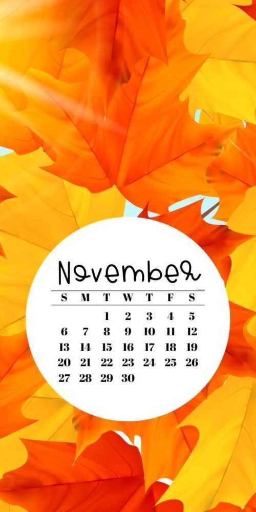 November Calendar Wallpaper 2022 iXpap