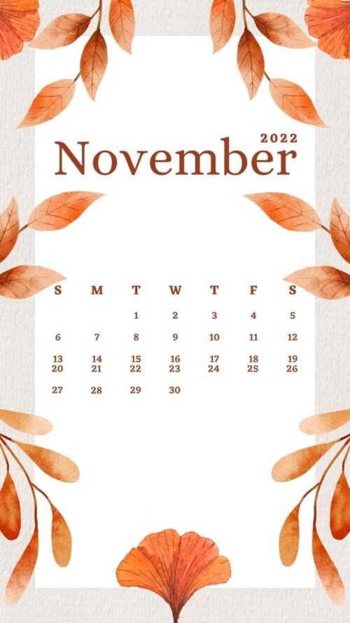November Calendar Wallpaper 2022 iXpap