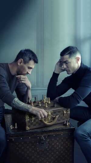 Messi and Ronaldo Chess Wallpaper