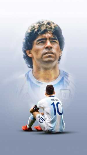 Maradona and Messi Wallpaper