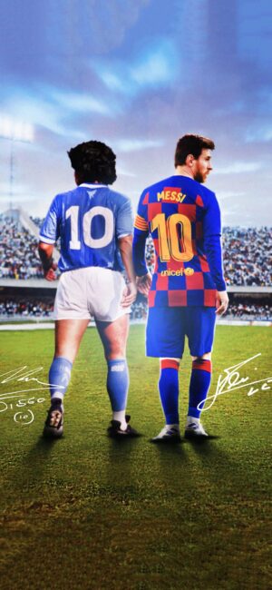 Maradona and Messi Wallpaper