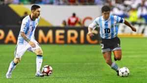 Maradona and Messi Wallpaper