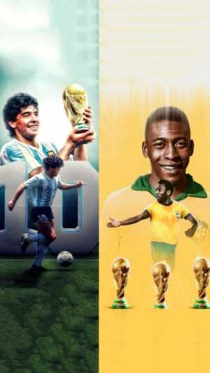 Maradona and Pele Wallpaper