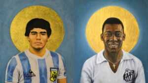 Pele and Maradona Wallpaper