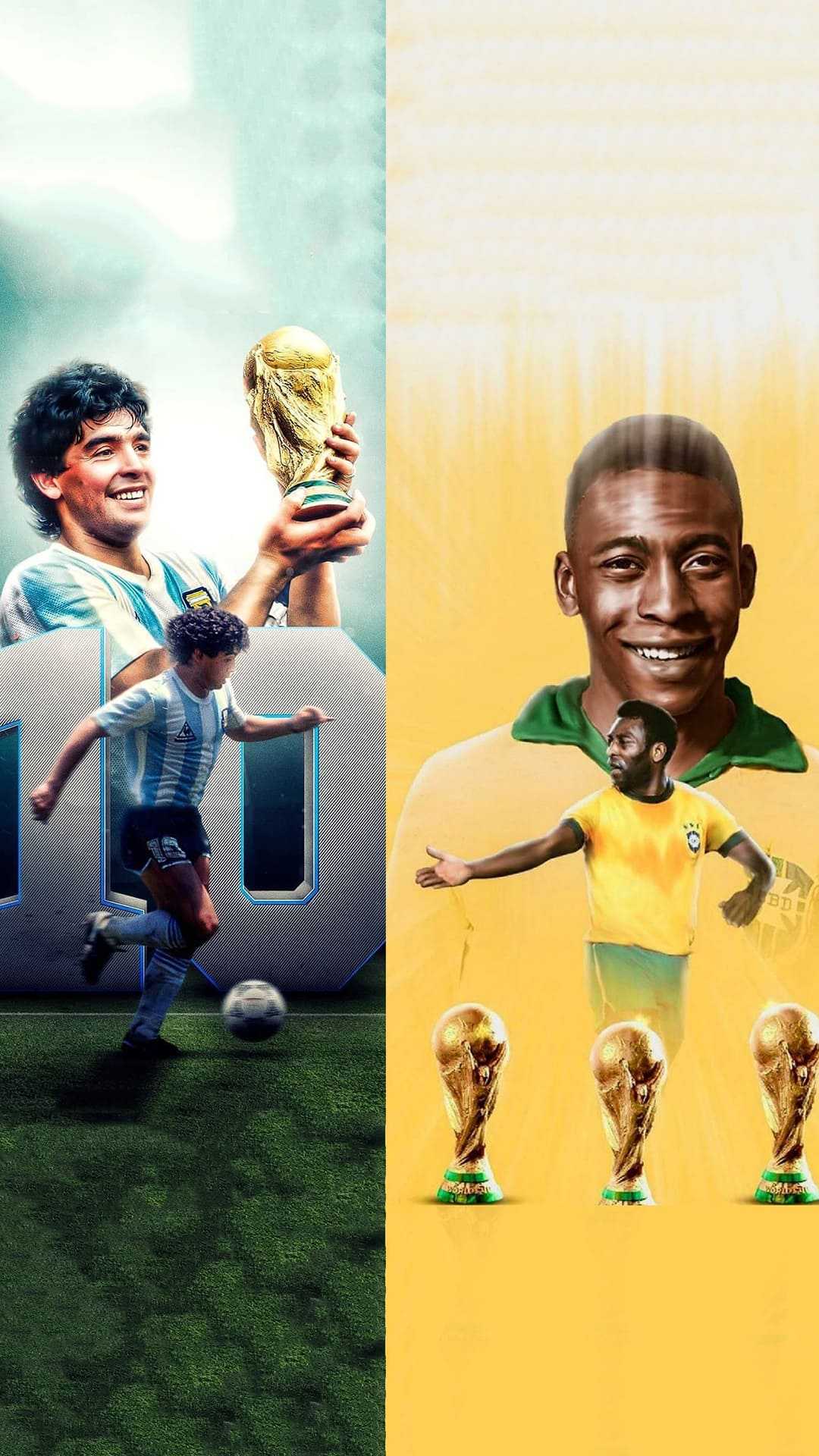 Pele and Maradona Wallpaper - iXpap in 2023