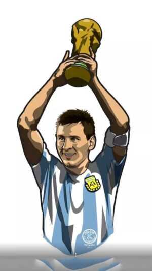 Messi Lifting World Cup Wallpaper