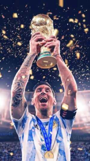 Messi World Cup Trophy Wallpaper