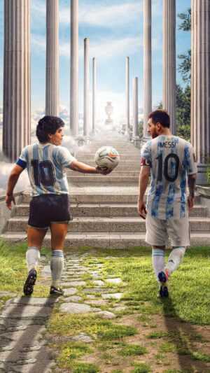 Messi and Maradona Wallpaper