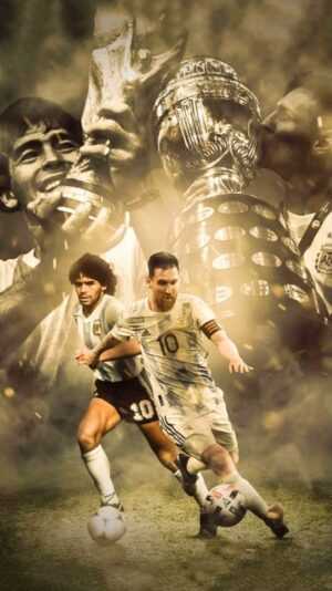 Messi and Maradona Wallpaper