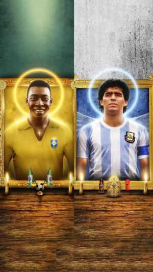 Maradona and Pele Wallpaper