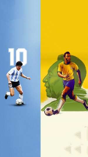 Pele and Maradona Wallpaper