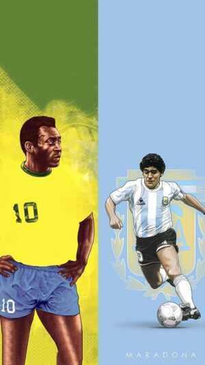 Pele and Maradona Wallpaper