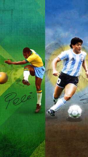 Pele and Maradona Wallpaper