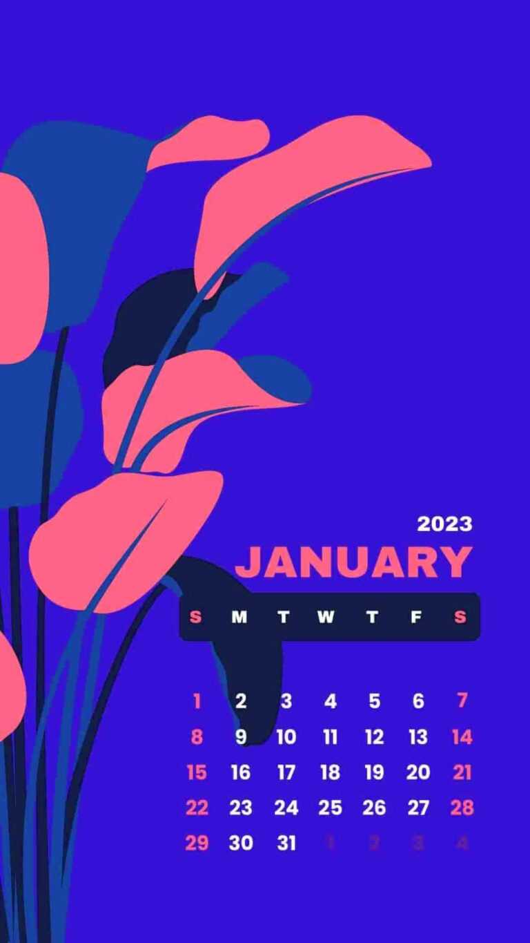 January Calendar 2023 Wallpaper iXpap
