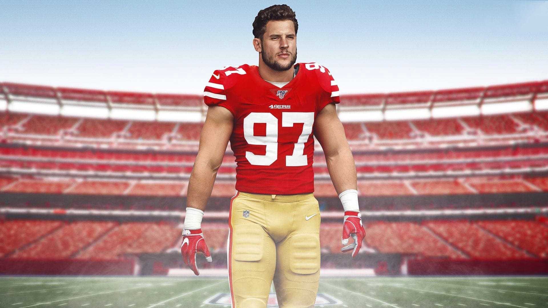 Nick Bosa NFL Wallpaper - iXpap in 2023  Nfl football 49ers, 49ers  football, 49ers players