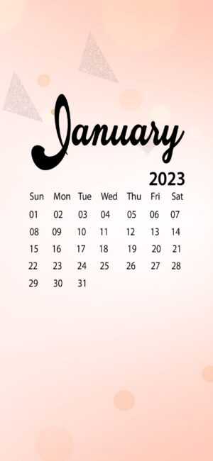 January Calendar 2023 Wallpaper