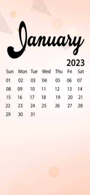 January Calendar Wallpaper 2023