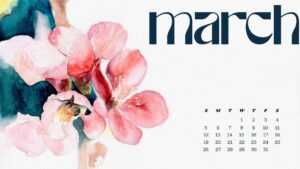 2023 March Calendar Wallpaper