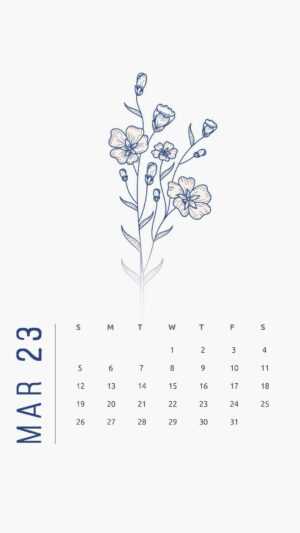 2023 March Calendar Wallpaper