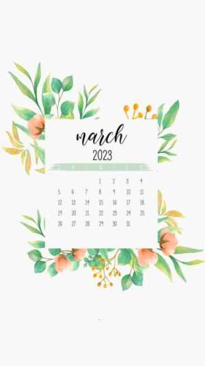 2023 March Calendar Wallpaper