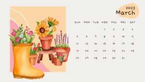 2023 March Calendar Wallpaper