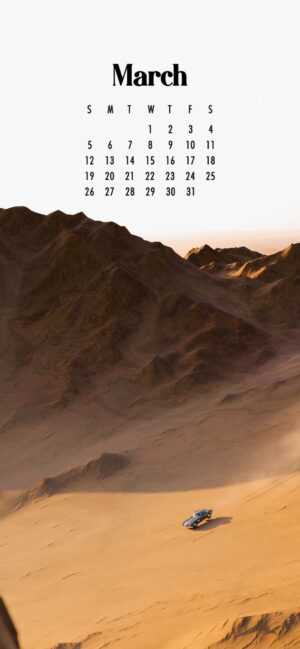 2023 March Calendar Wallpaper