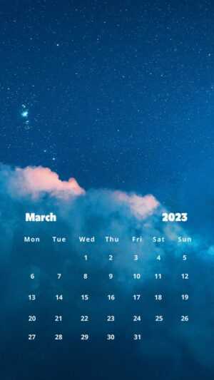 2023 March Calendar Wallpaper