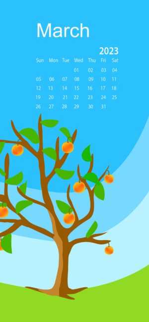 2023 March Calendar Wallpaper